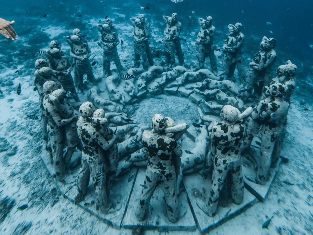 Underwater statues at Bali Gili