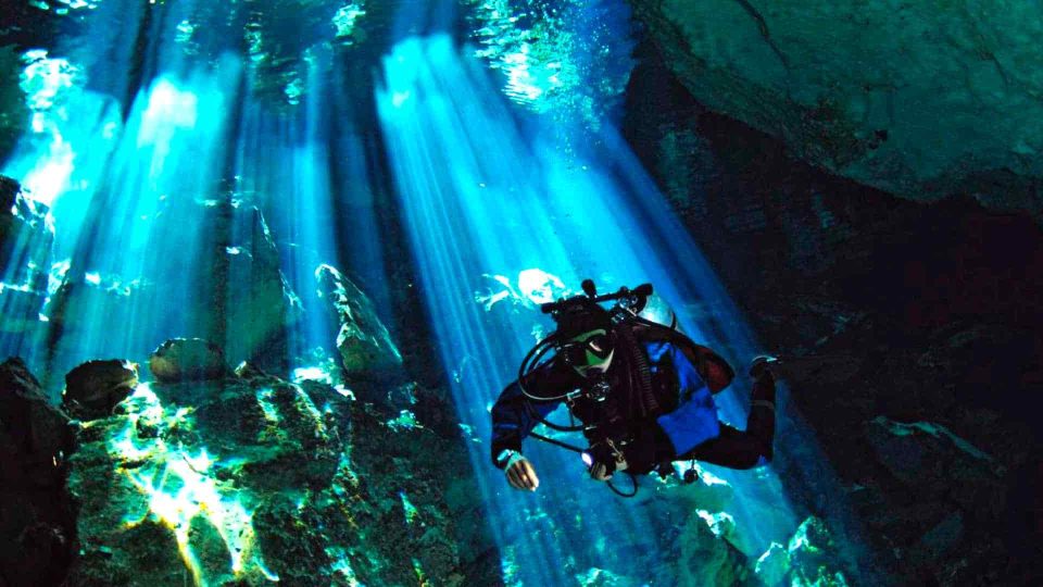 Scuba diver in the Cenotes