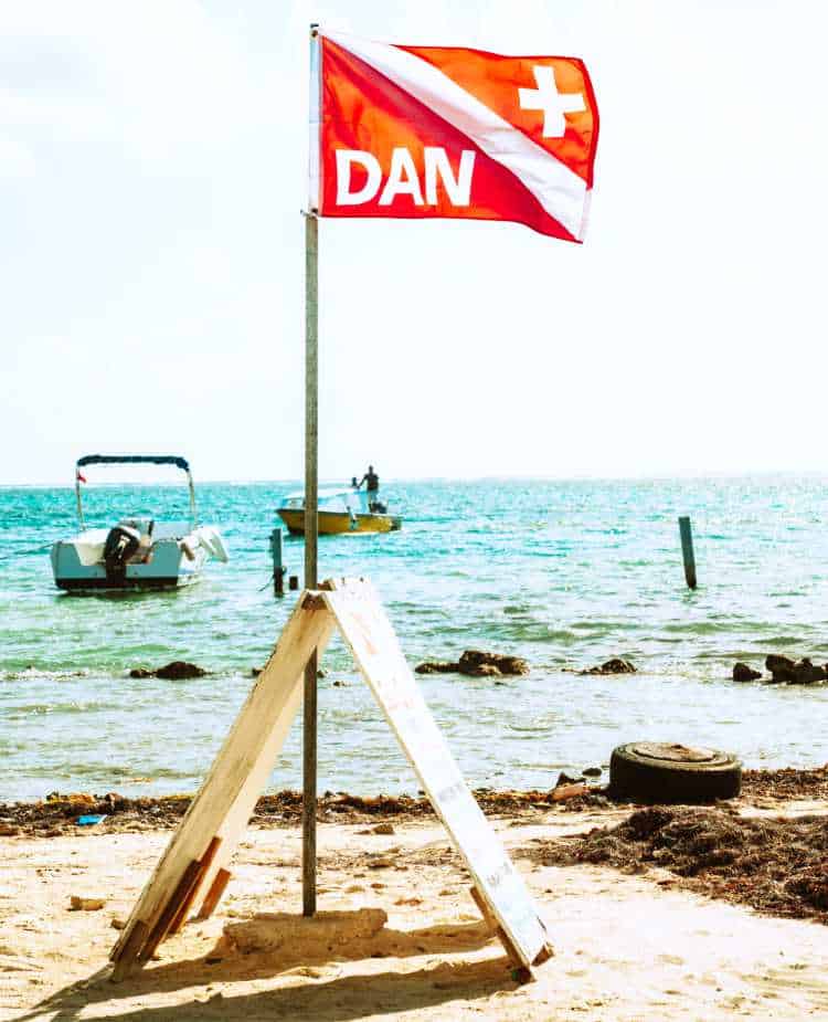 DAN flag at beach