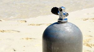 Scuba tank at beach