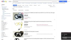 eBay scuba gear section.
