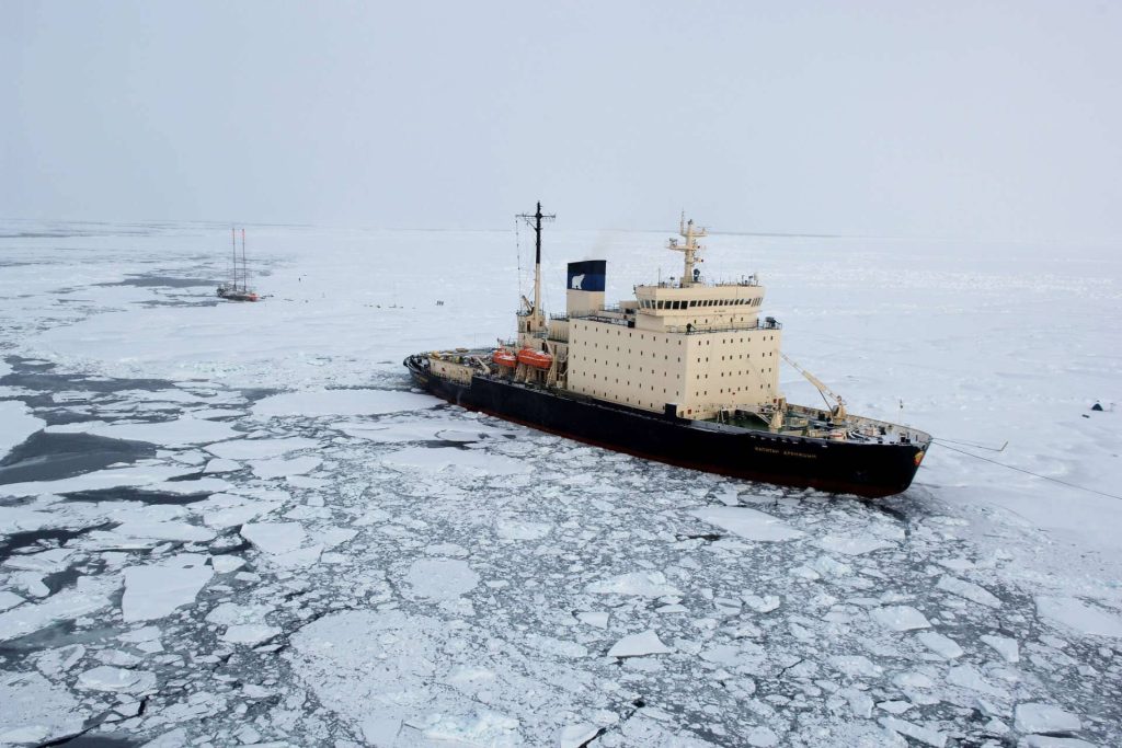 Ice breaker in the Arctic Ocean