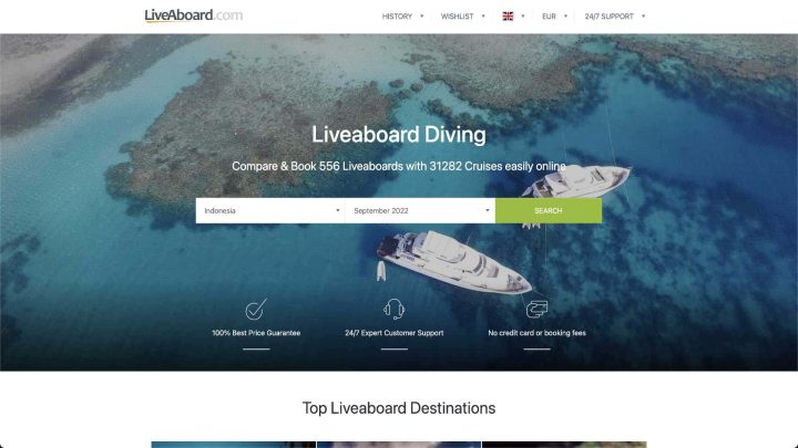 LiveAboard.com homepage