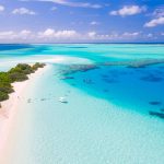 Beach along island in the Maldives