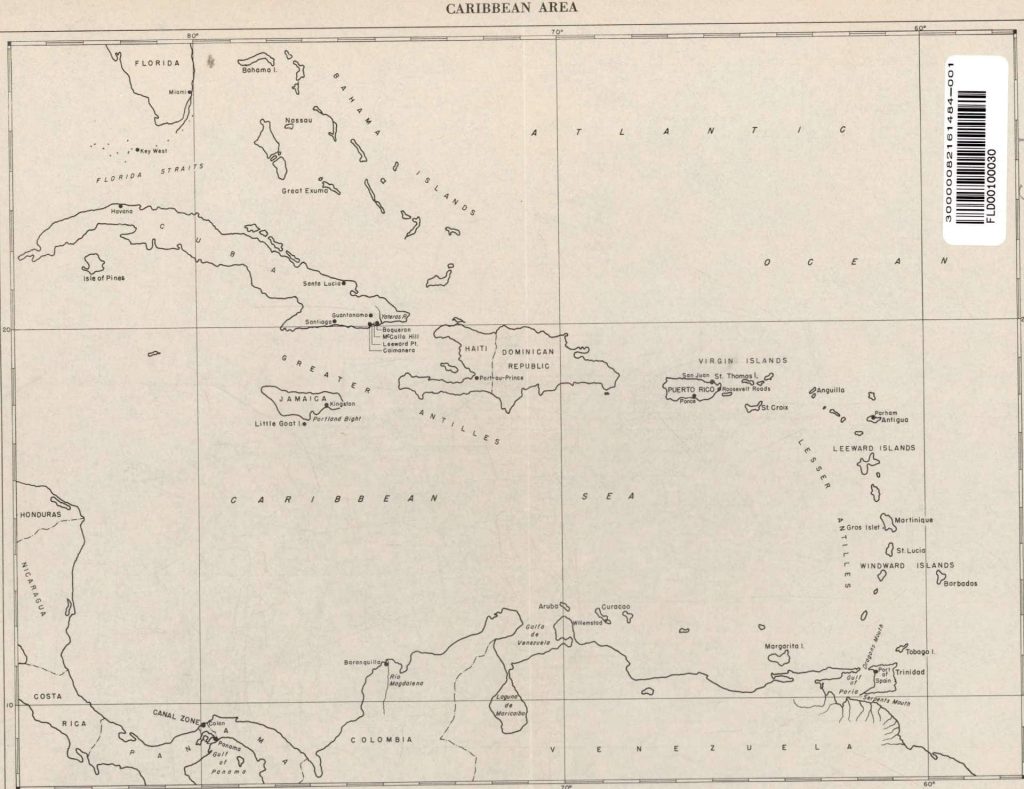 Map of the Caribbean area