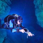 Scientific diver at Molnar Janos cave in Budapest