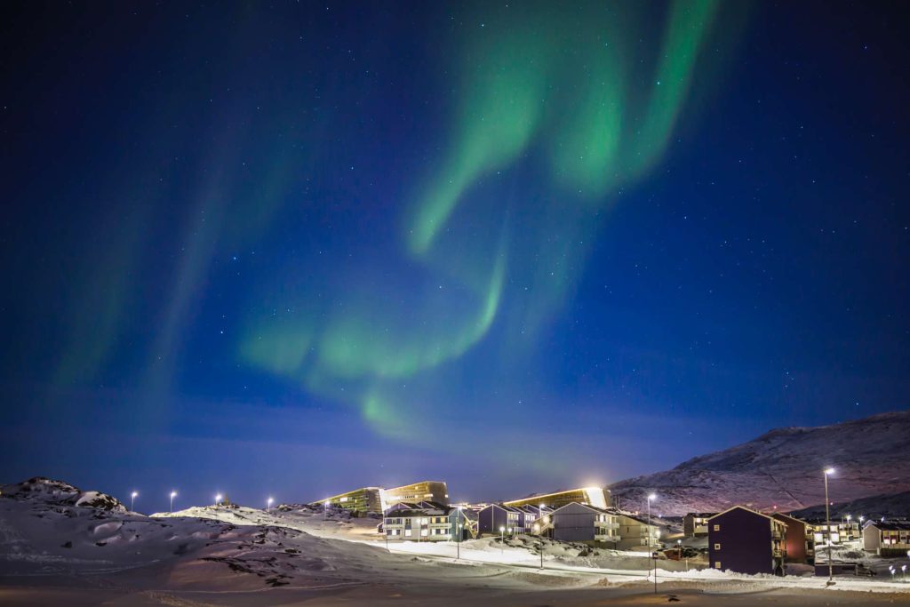 Northern Lights over Nuuk in Greenland