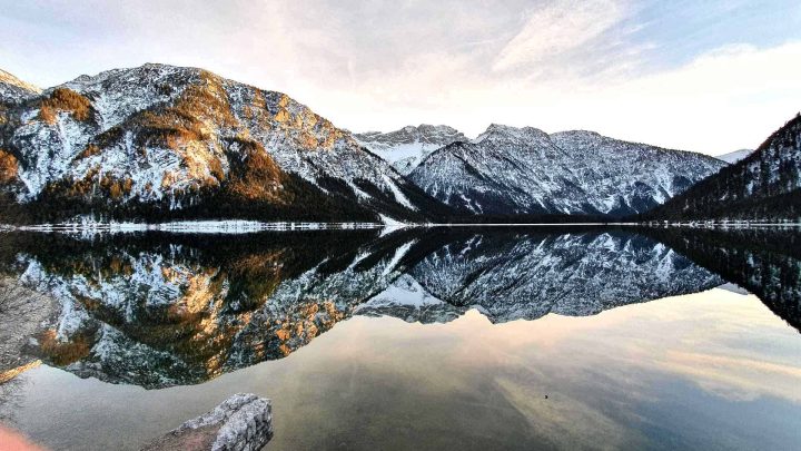 Plansee in Austria in the winter.