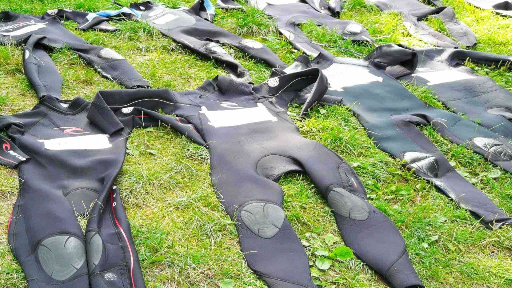 Neoprene suits on the ground
