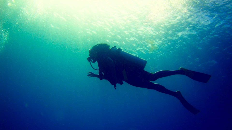 Scuba diver swimming underwater