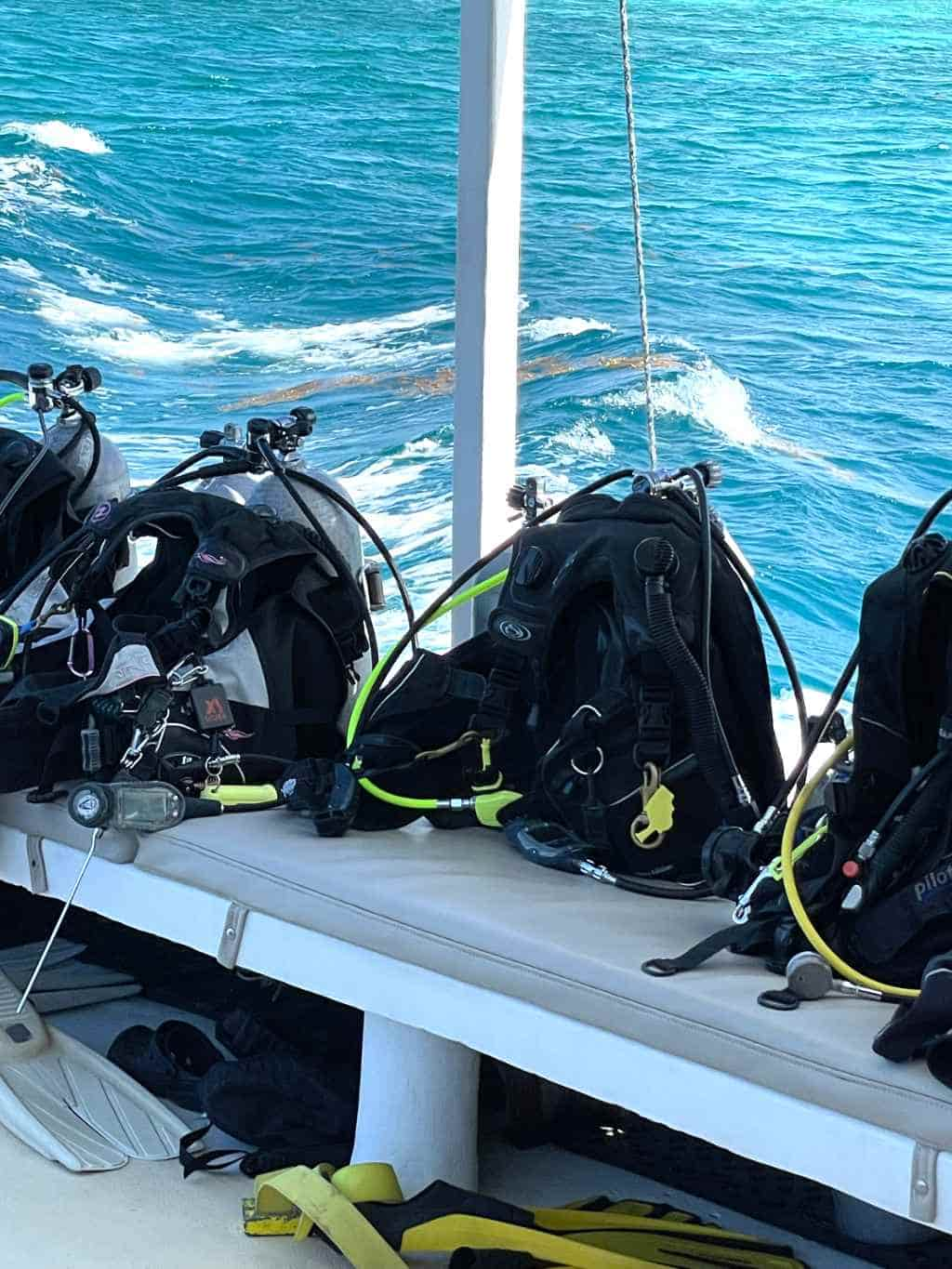 Scuba gear on boat