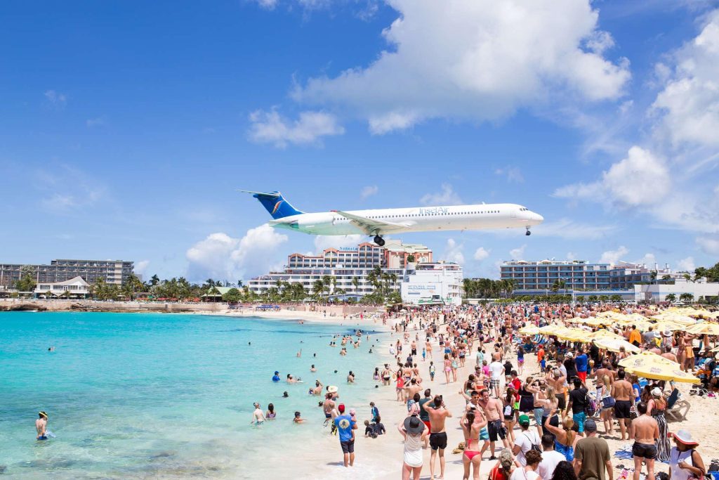 Sint Maarten airport beach