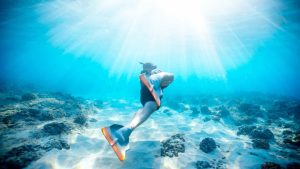 Snorkeler underwater