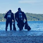 Social Diving members walking into Lake Starnberg