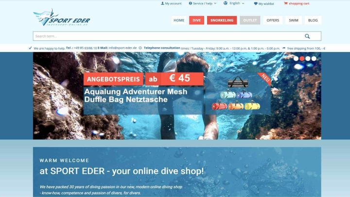 Sport Eder homepage.