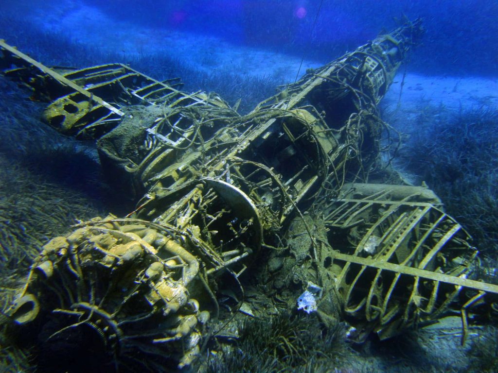 Sunken airplane wreck