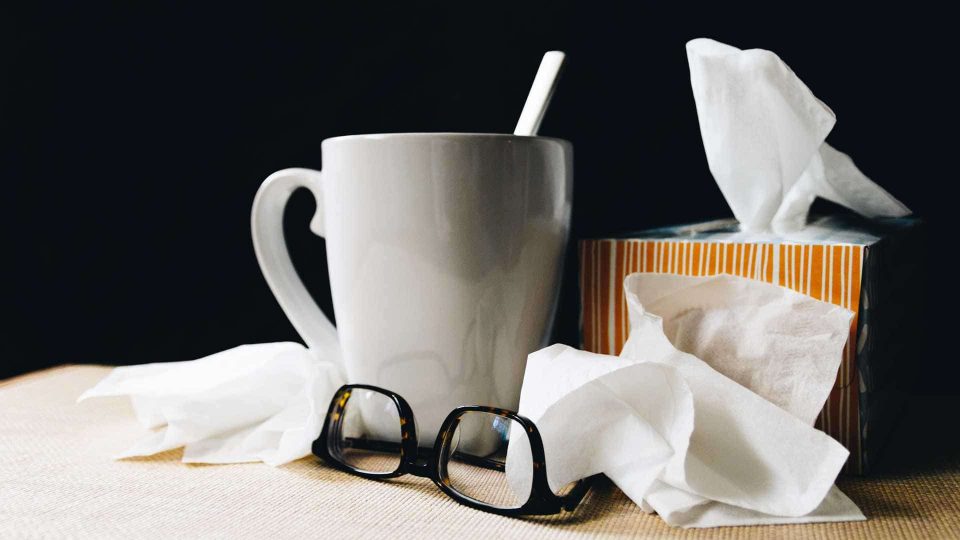 Tissues and tea due to sickness