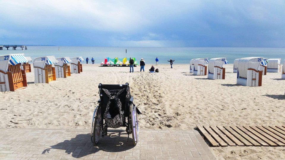 Wheelchair at beach