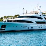 Harmony III yacht anchoring at beach